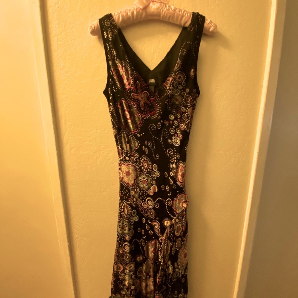 Silk and velvet dress